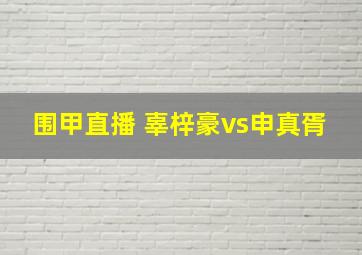 围甲直播 辜梓豪vs申真胥